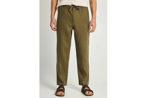 Funky Buddha Linen Παντελόνι Chino Ανδρικό (FBM013-011-02-KHAKI)