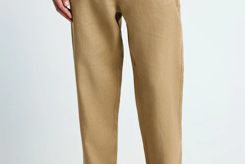 Funky Buddha Linen Παντελόνι Chino Ανδρικό (FBM013-011-02-WARM-SAND)