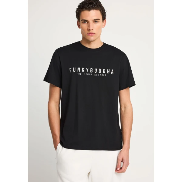 Funky Buddha Print T-Shirt Ανδρικό (FBM013-011-04-BLACK)