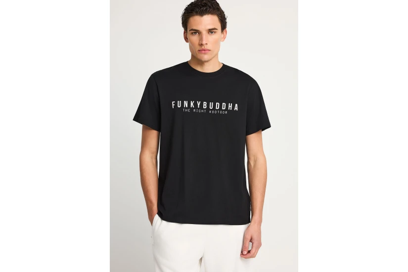 Funky Buddha Ανδρικό Κοντομάνικο T-Shirt Μαύρο