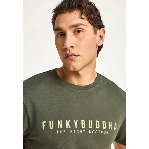 Funky Buddha Print T-Shirt Ανδρικό (FBM013-011-04-DEEP-FOREST)