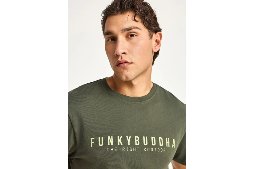 Funky Buddha Ανδρικό Κοντομάνικο T-Shirt Χακί