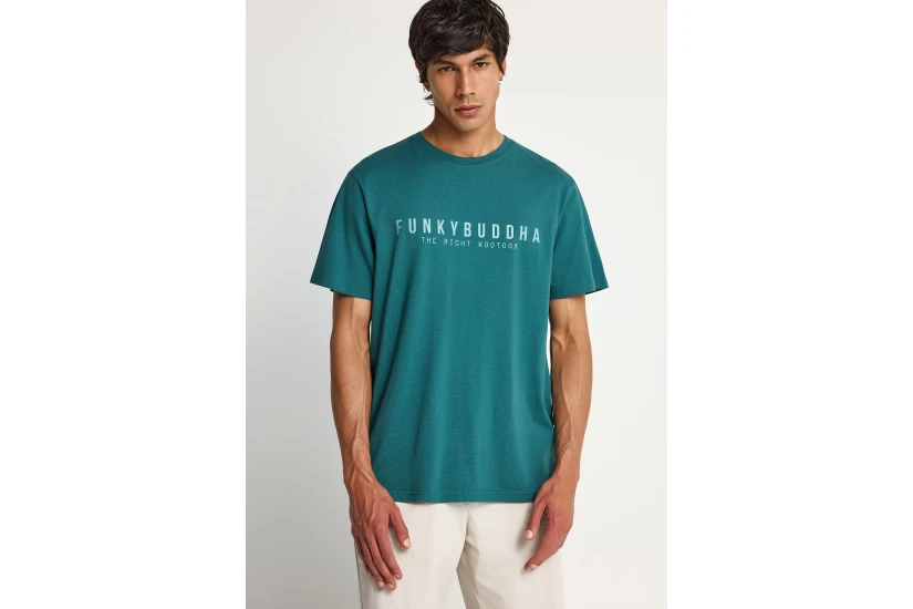 Funky Buddha Ανδρικό Κοντομάνικο T-Shirt Πετρόλ