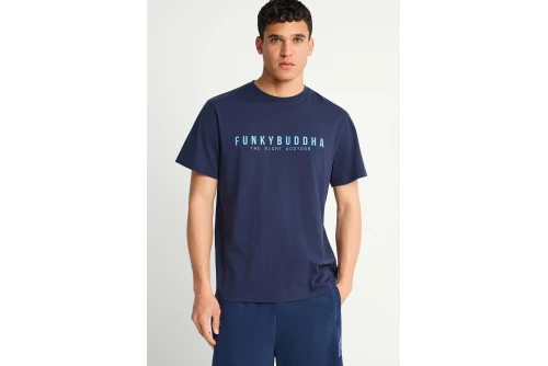 Funky Buddha Print T-Shirt Ανδρικό (FBM013-011-04-NAVY)