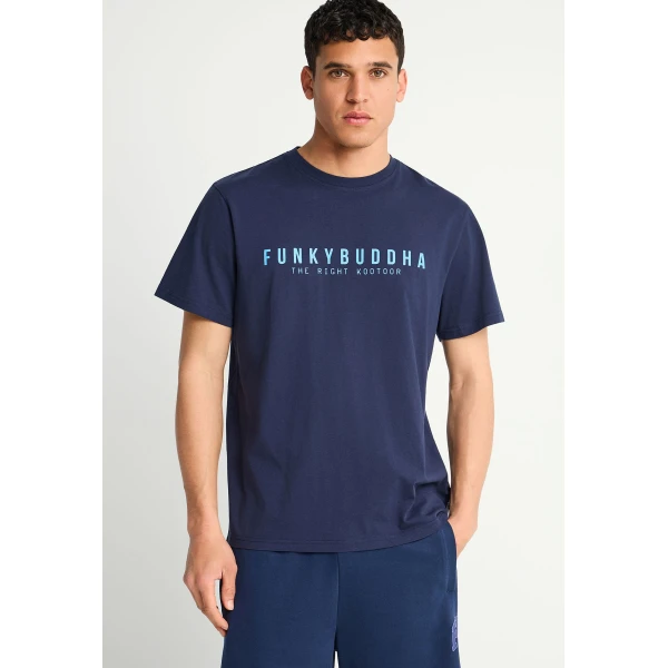 Funky Buddha Print T-Shirt Ανδρικό (FBM013-011-04-NAVY)
