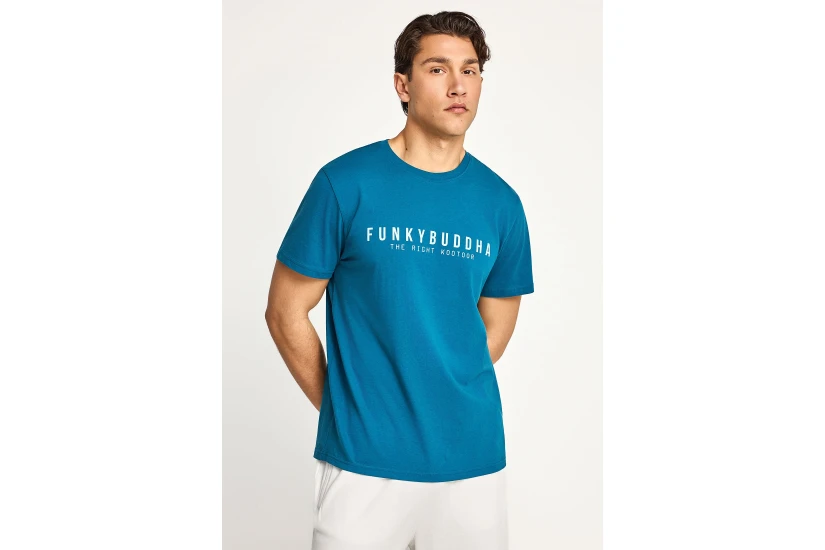 Funky Buddha Ανδρικό Κοντομάνικο T-Shirt Τυρκουάζ