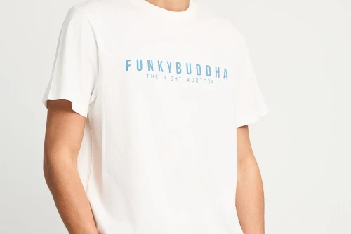 Funky Buddha Print T-Shirt Ανδρικό (FBM013-011-04-OFF-WHITE)