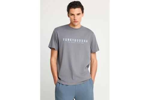Funky Buddha Print T-Shirt Ανδρικό (FBM013-011-04-STEEL-GREY)