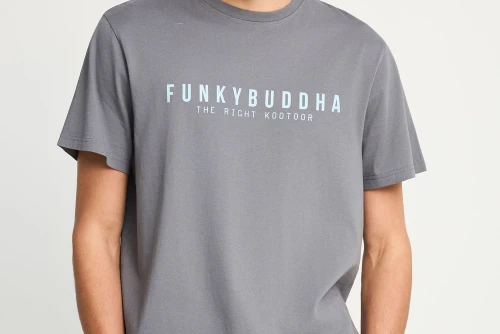 Funky Buddha Print T-Shirt Ανδρικό (FBM013-011-04-STEEL-GREY)