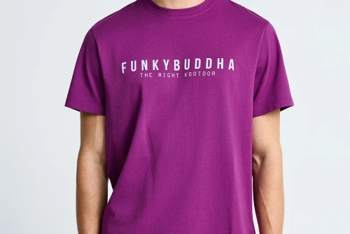 Funky Buddha Print T-Shirt Ανδρικό (FBM013-011-04-WOOD-VIOLET)