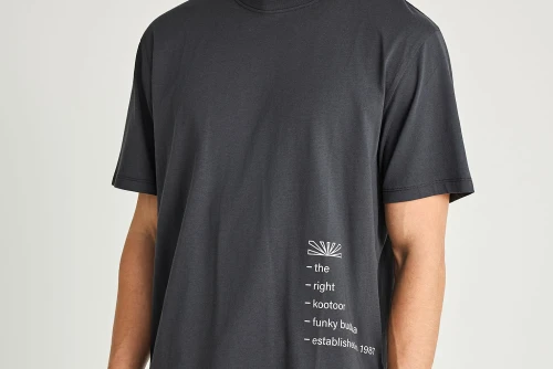 Funky Buddha Print On The Back Relaxed T-Shirt Ανδρικό (FBM013-014-04-ANTHRACITE)