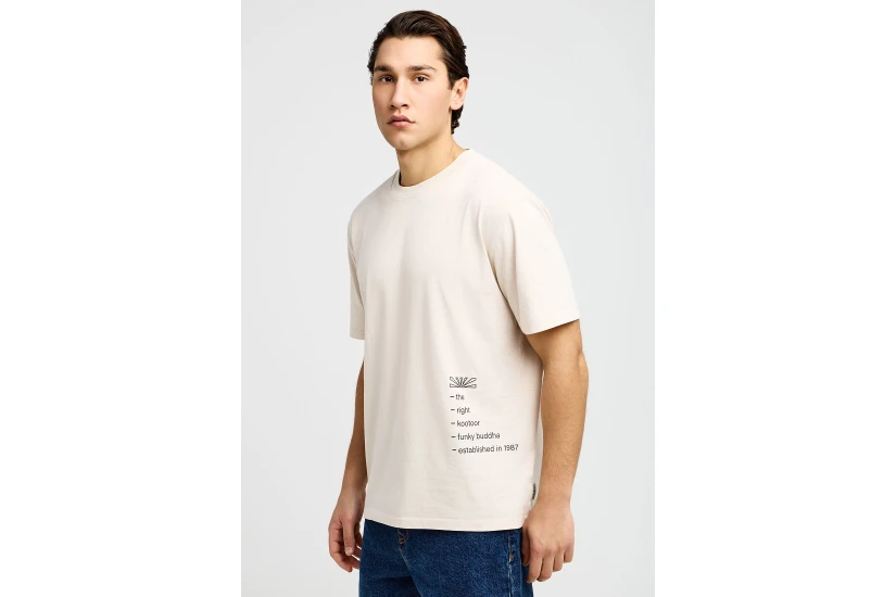 Funky Buddha Ανδρικό Κοντομάνικο T-Shirt Μπεζ