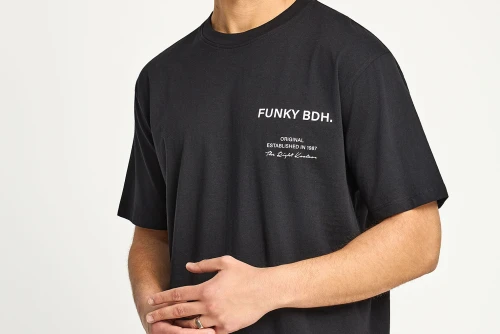 Funky Buddha Print T-Shirt Ανδρικό (FBM013-015-04-BLACK)
