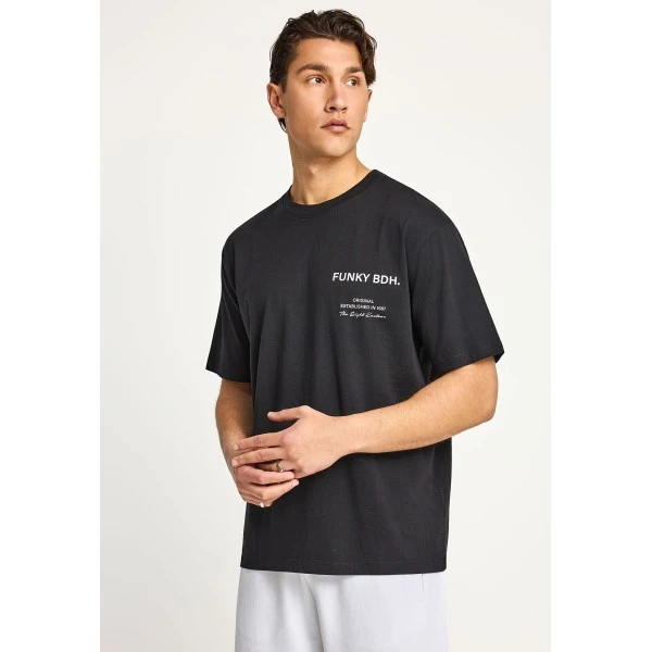 Funky Buddha Print T-Shirt Ανδρικό (FBM013-015-04-BLACK)