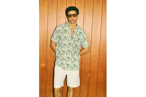 Funky Buddha Πουκάμισο Κοντομάνικο Ανδρικό (FBM013-015-05-RETRO-BLUE)