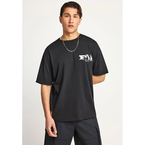 Funky Buddha Print On The Back T-Shirt Ανδρικό (FBM013-018-04-BLACK)