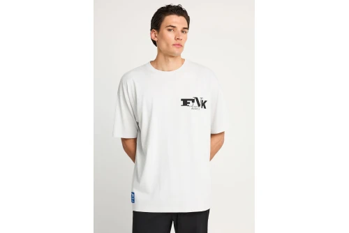 Funky Buddha Print On The Back T-Shirt Ανδρικό (FBM013-018-04-MIST)