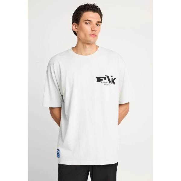 Funky Buddha Print On The Back T-Shirt Ανδρικό (FBM013-018-04-MIST)