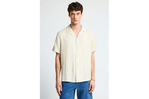 Funky Buddha Relaxed Πουκάμισο Κοντομάνικο Ανδρικό (FBM013-018-05-CLOUD-CREAM)