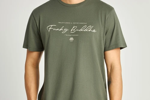 Funky Buddha Printed Logo T-Shirt  Ανδρικό (FBM013-022-04-DEEP-FOREST)