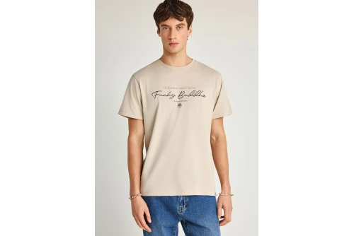 Funky Buddha Printed Logo T-Shirt  Ανδρικό (FBM013-022-04-FOG)