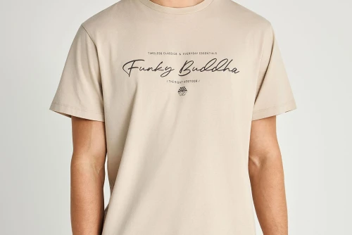 Funky Buddha Printed Logo T-Shirt  Ανδρικό (FBM013-022-04-FOG)