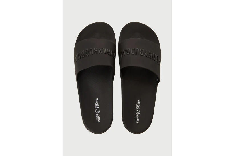 Funky Buddha Ανδρικές Παντόφλες Μαύρες