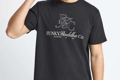 Funky Buddha Print T-Shirt Ανδρικό (FBM013-023-04-BLACK)