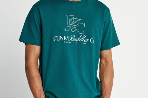 Funky Buddha Print T-Shirt Ανδρικό (FBM013-023-04-EMERALD)