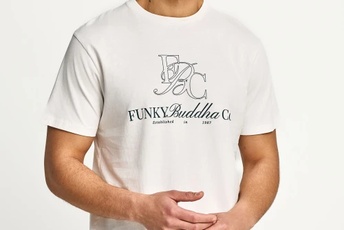 Funky Buddha Print T-Shirt Ανδρικό (FBM013-023-04-OFF-WHITE)