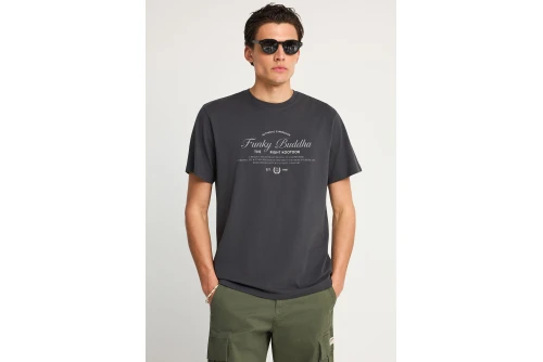 Funky Buddha Print T-Shirt Ανδρικό (FBM013-024-04-ANTHRACITE)