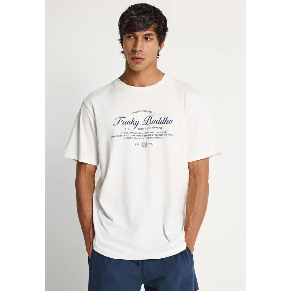Funky Buddha Print T-Shirt Ανδρικό (FBM013-024-04-OFF-WHITE)
