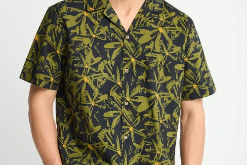 Funky Buddha Πουκάμισο Κοντομάνικο (FBM013-026-05-BLACK)