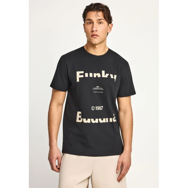 Funky Buddha Print T-Shirt Ανδρικό (FBM013-029-04-BLACK)