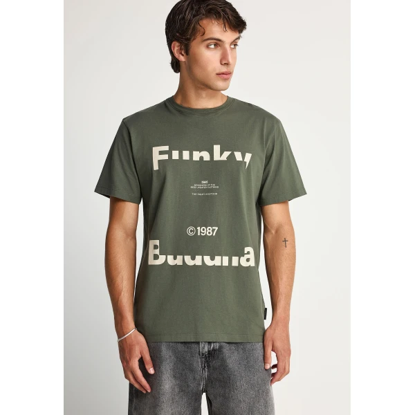 Funky Buddha Print T-Shirt Ανδρικό (FBM013-029-04-DEEP-FOREST)