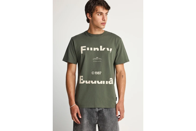 Funky Buddha Ανδρικό Κοντομάνικο T-Shirt Πράσινο