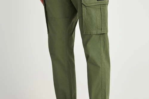 Funky Buddha Cuffed Hem Παντελόνι Cargo Ανδρικό (FBM013-030-02-DEEP-FOREST)