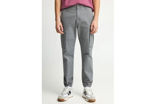 Funky Buddha Cuffed Hem Παντελόνι Cargo Ανδρικό (FBM013-030-02-STEEL-GREY)