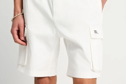 Funky Buddha Βερμούδα Cargo Ανδρική (FBM013-032-03-OFF-WHITE)