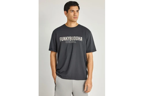 Funky Buddha Print T-Shirt Ανδρικό (FBM013-032-04-ANTHRACITE)