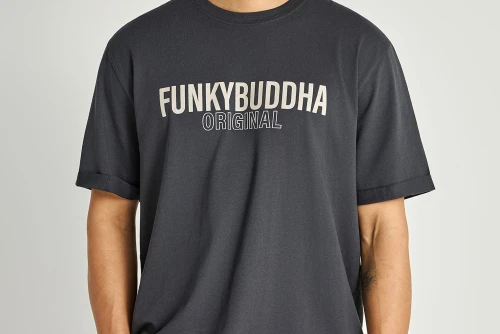 Funky Buddha Print T-Shirt Ανδρικό (FBM013-032-04-ANTHRACITE)