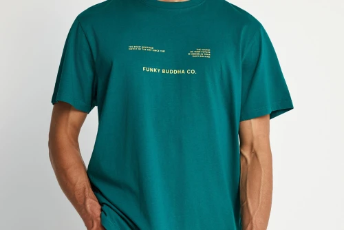 Funky Buddha Print T-Shirt Ανδρικό (FBM013-033-04-DEEP-LAKE)