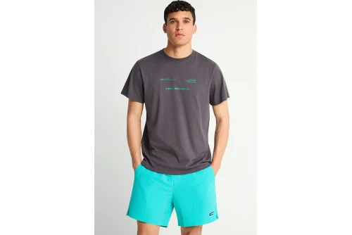 Funky Buddha Print T-Shirt Ανδρικό (FBM013-033-04-DK-GREY)