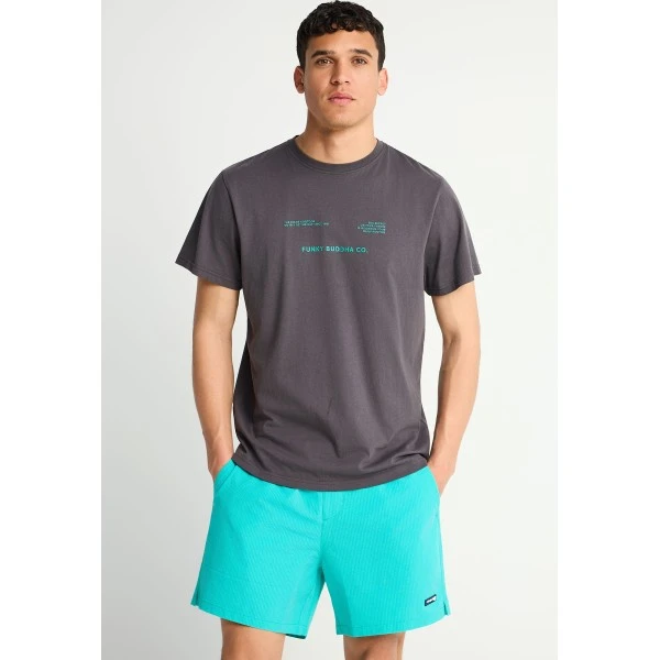 Funky Buddha Print T-Shirt Ανδρικό (FBM013-033-04-DK-GREY)