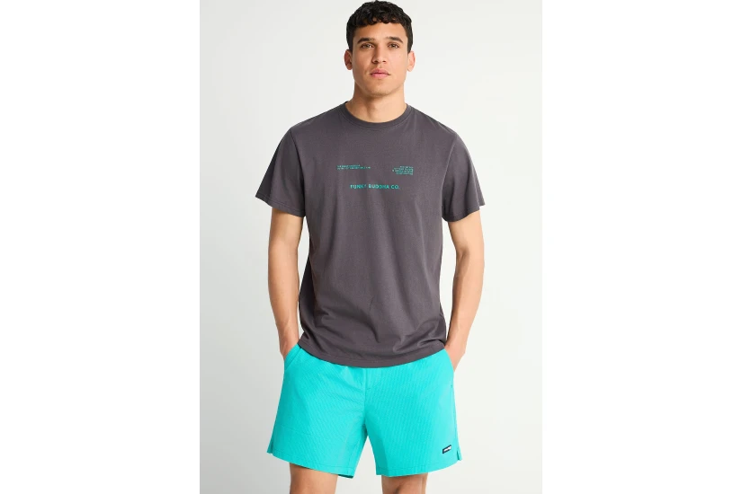 Funky Buddha Ανδρικό Κοντομάνικο T-Shirt Γκρι Σκούρο