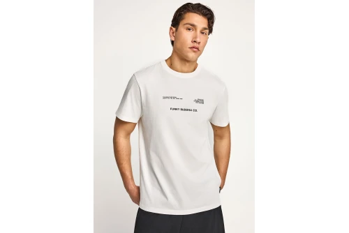 Funky Buddha Print T-Shirt Ανδρικό (FBM013-033-04-OFF-WHITE)