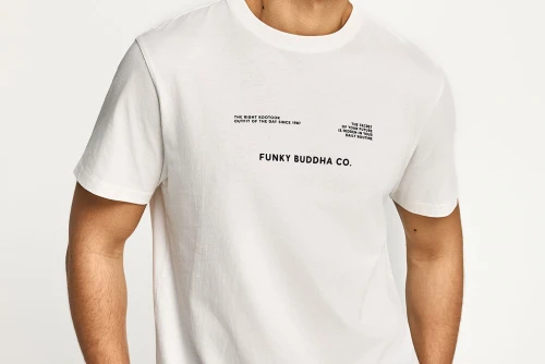 Funky Buddha Print T-Shirt Ανδρικό (FBM013-033-04-OFF-WHITE)