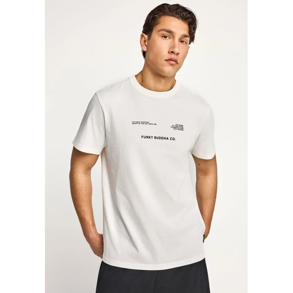 Funky Buddha Print T-Shirt Ανδρικό (FBM013-033-04-OFF-WHITE)