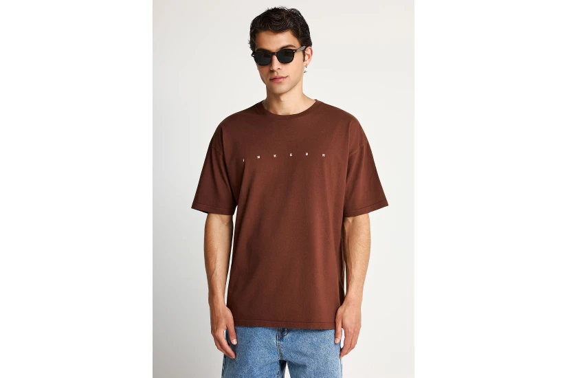 Funky Buddha Ανδρικό Κοντομάνικο T-Shirt Καφέ
