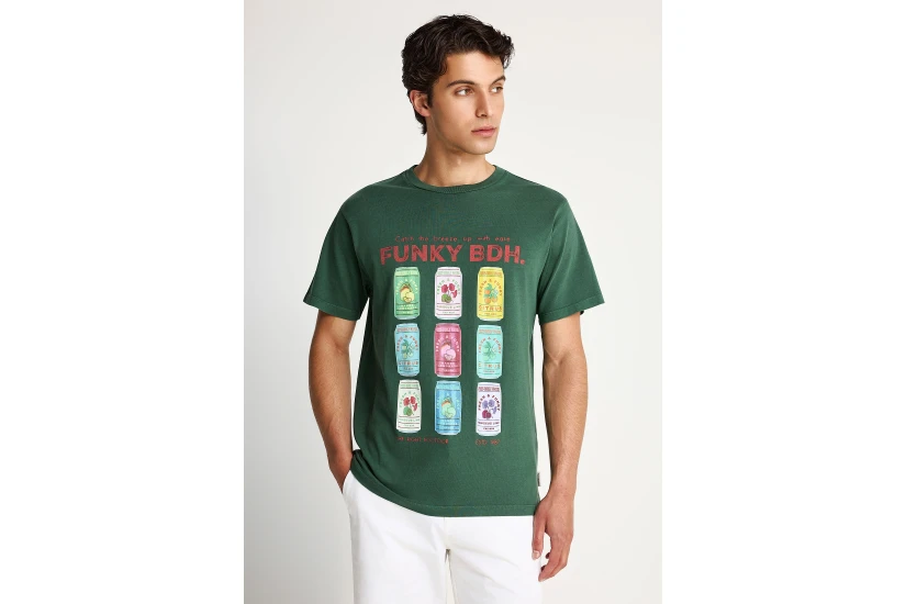 Funky Buddha Ανδρικό Κοντομάνικο T-Shirt Πράσινο